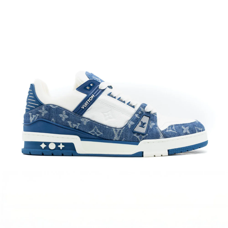 LOUIS VUITTON TRAINER MONOGRAM DENIM WHITE BLUE