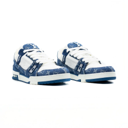 LOUIS VUITTON TRAINER MONOGRAM DENIM WHITE BLUE
